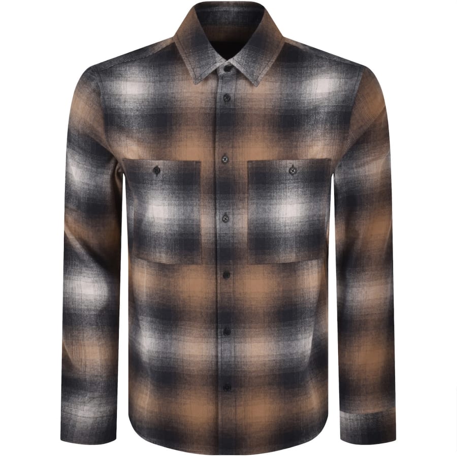Image number 2 for Belstaff Flannel Shirt Brown