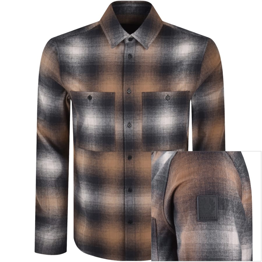 Image number 1 for Belstaff Flannel Shirt Brown