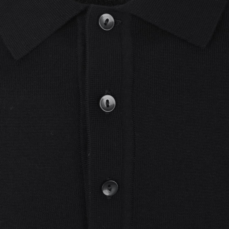 Image number 4 for Fred Perry Knitted Polo Shirt Black