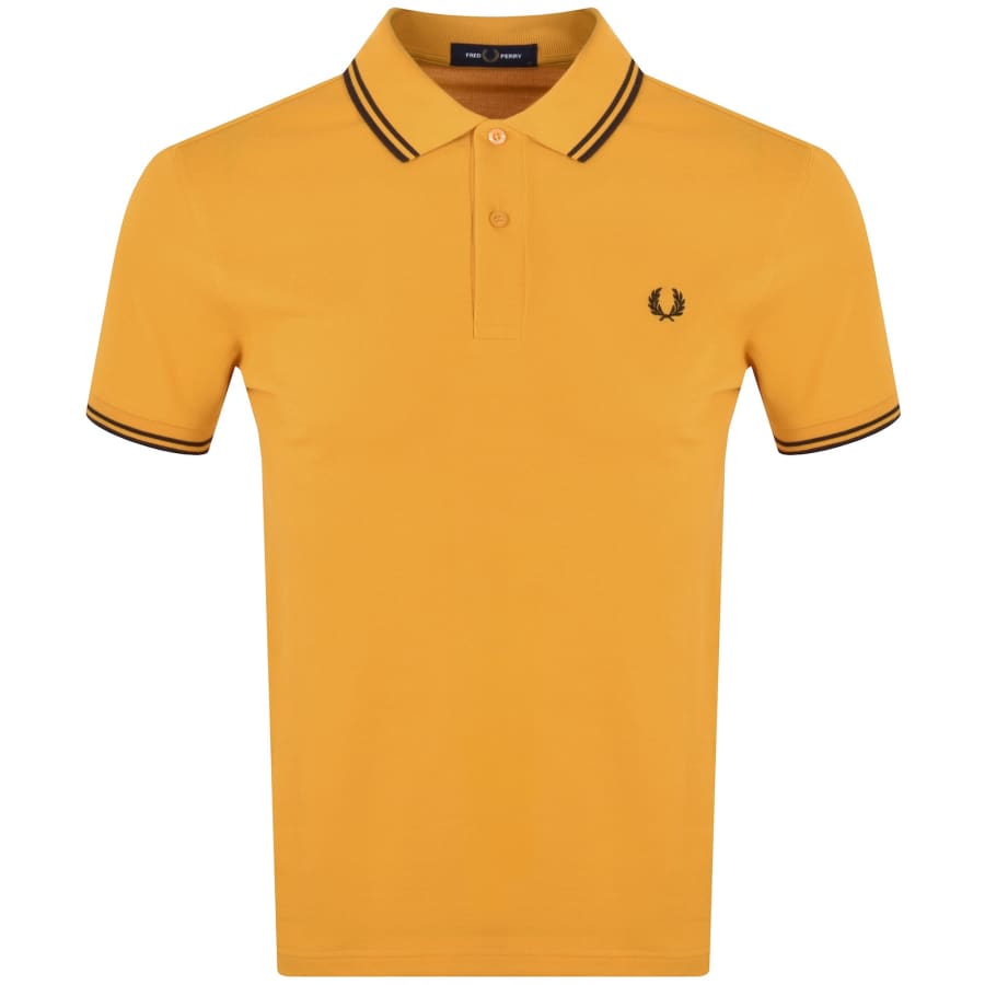 Image number 1 for Fred Perry Twin Tipped Polo T Shirt Yellow