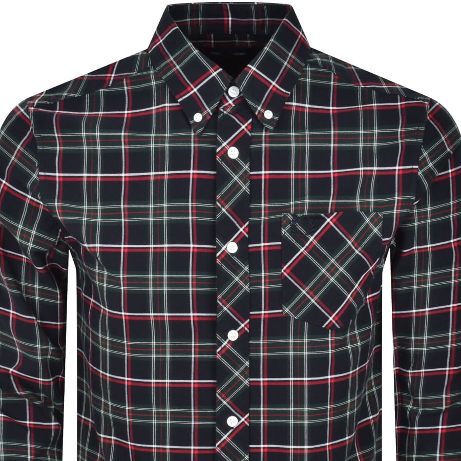 Image number 2 for Fred Perry Tartan Shirt Green