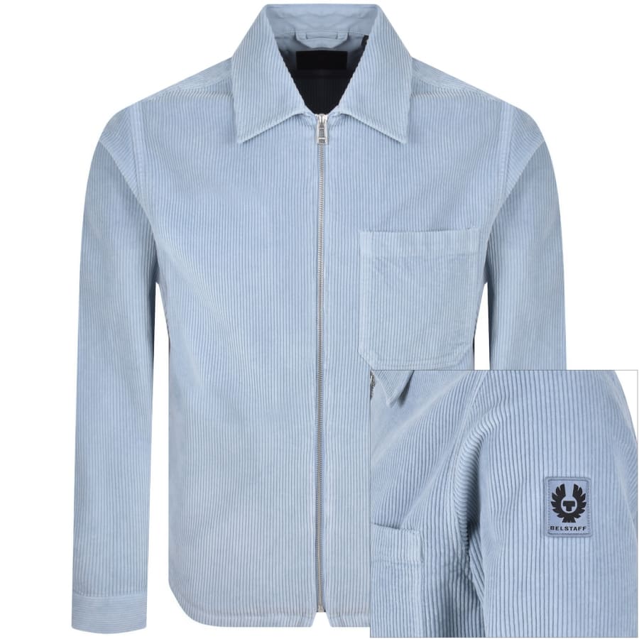 Image number 1 for Belstaff Value Cord Overshirt Blue