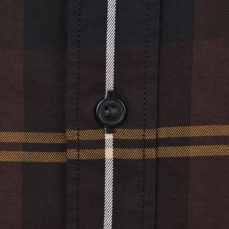 Image number 3 for Fred Perry Twill Tartan Shirt Brown