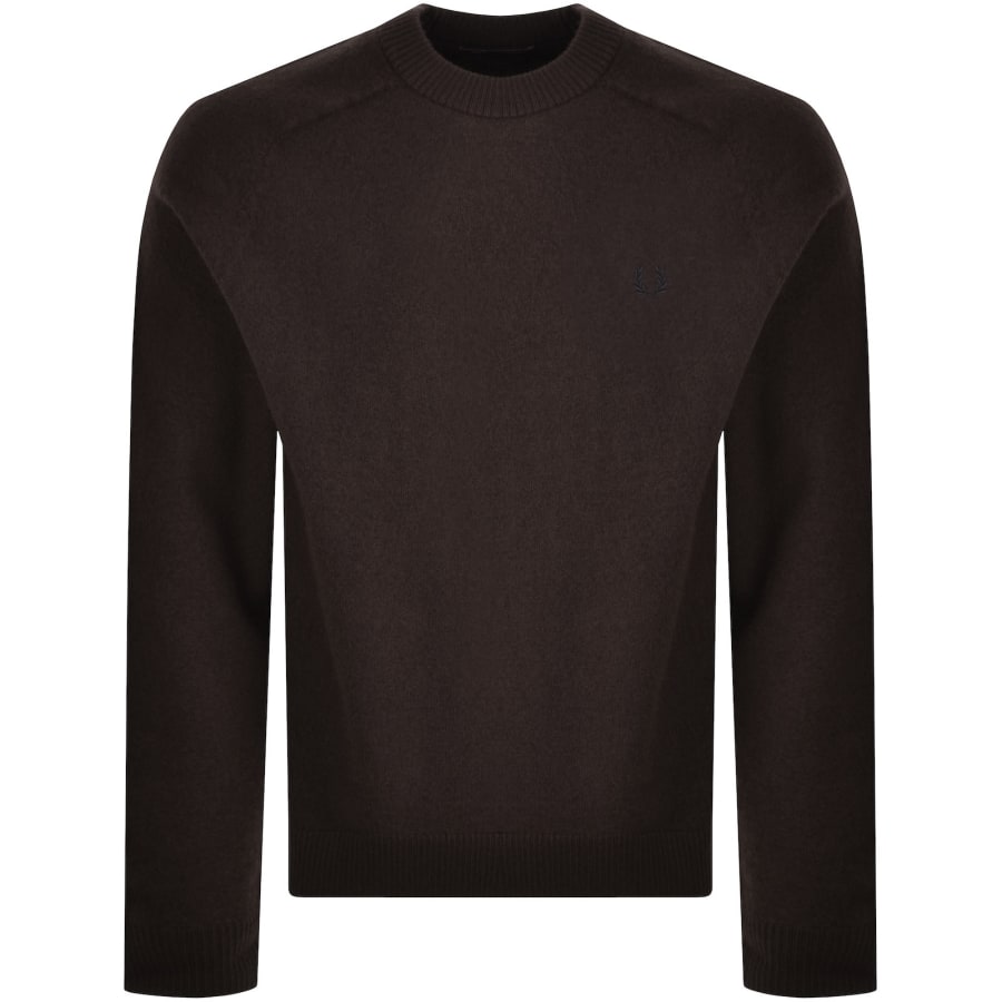 Image number 1 for Fred Perry Saddle Sleeve Jumper Brown
