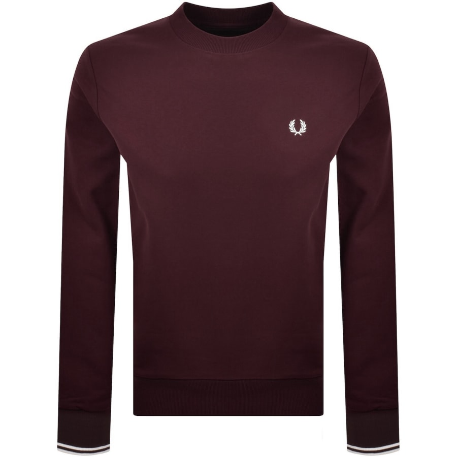 Image number 1 for Fred Perry Crew Neck Sweatshirt Red