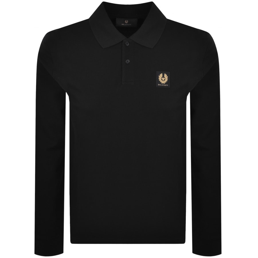 Image number 1 for Belstaff Long Sleeve Polo T Shirt Black