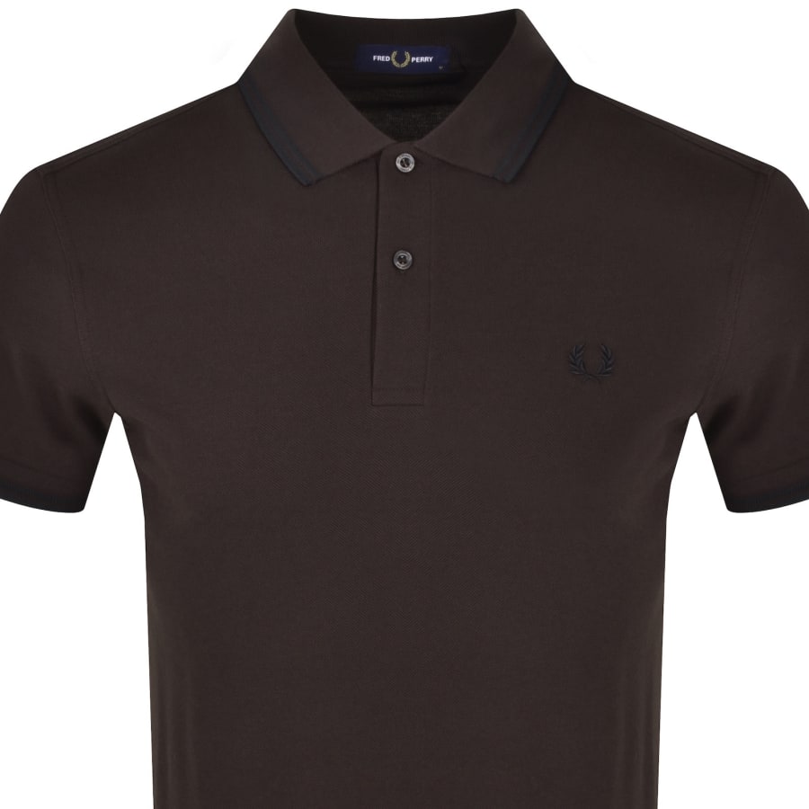 Image number 2 for Fred Perry Twin Tipped Polo T Shirt Brown