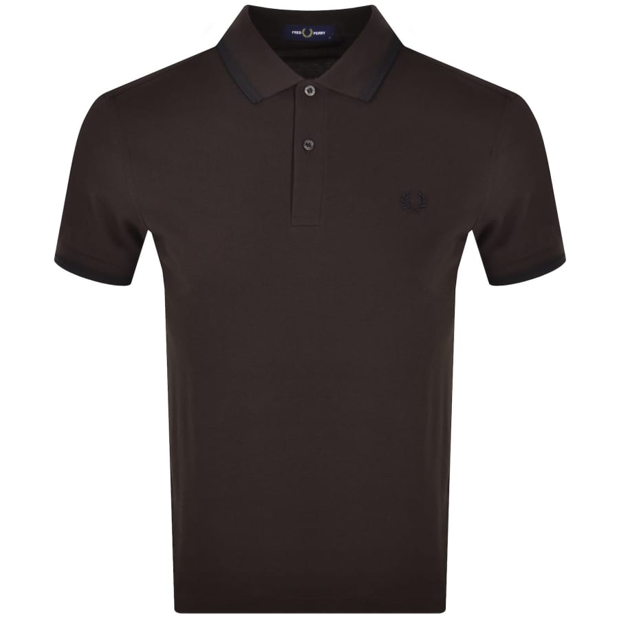 Image number 1 for Fred Perry Twin Tipped Polo T Shirt Brown