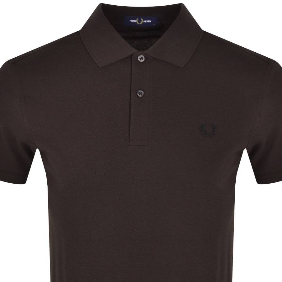 Image number 2 for Fred Perry Knit Polo T Shirt Brown