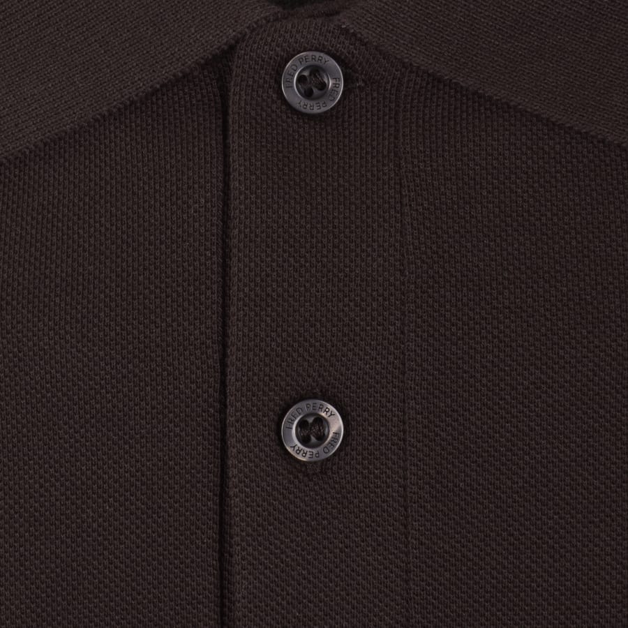 Image number 4 for Fred Perry Knit Polo T Shirt Brown