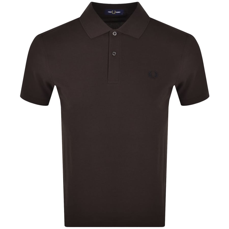 Image number 1 for Fred Perry Knit Polo T Shirt Brown
