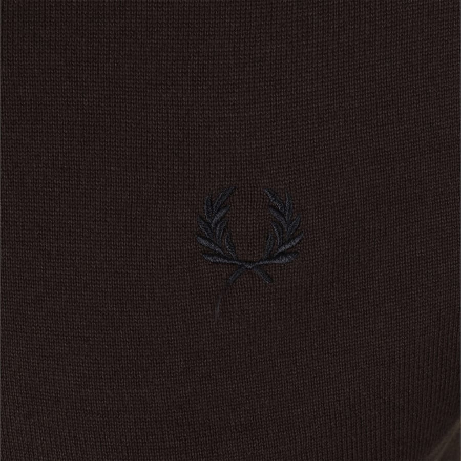 Image number 3 for Fred Perry Long Sleeve Knit Polo Brown