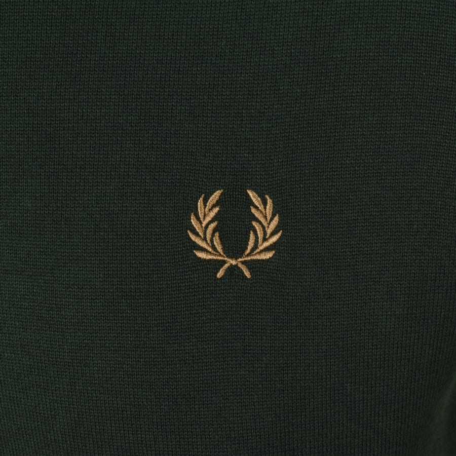 Image number 3 for Fred Perry Knitted Polo Shirt Green