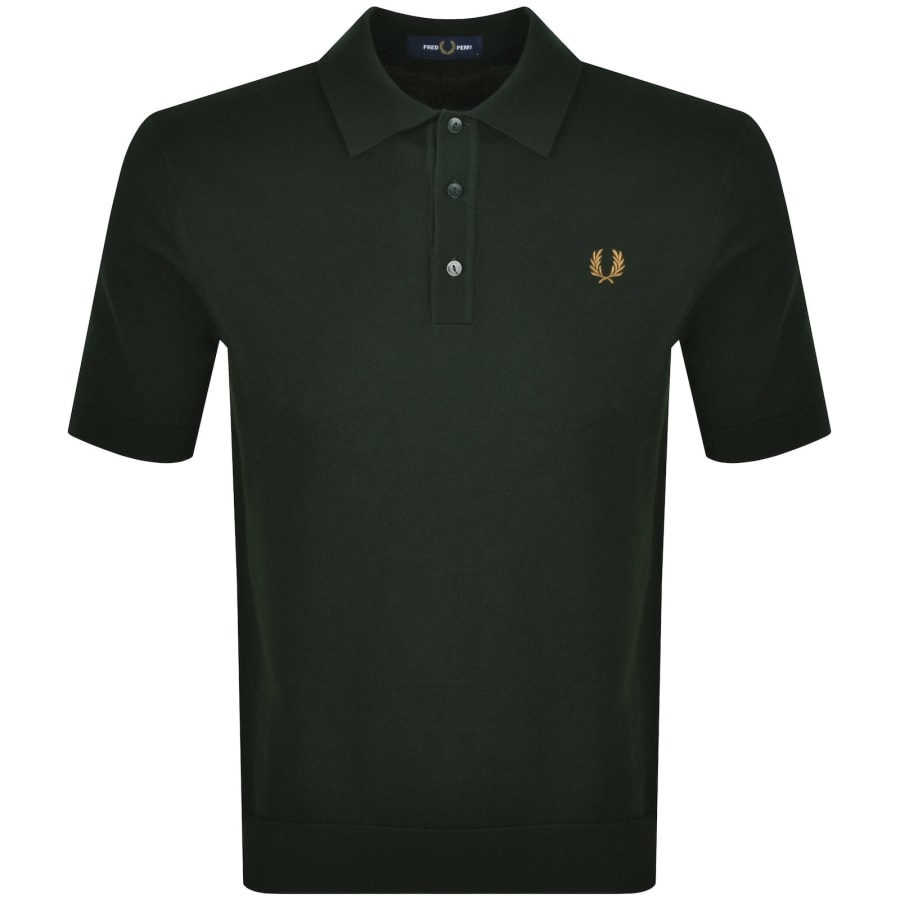 Image number 1 for Fred Perry Knitted Polo Shirt Green