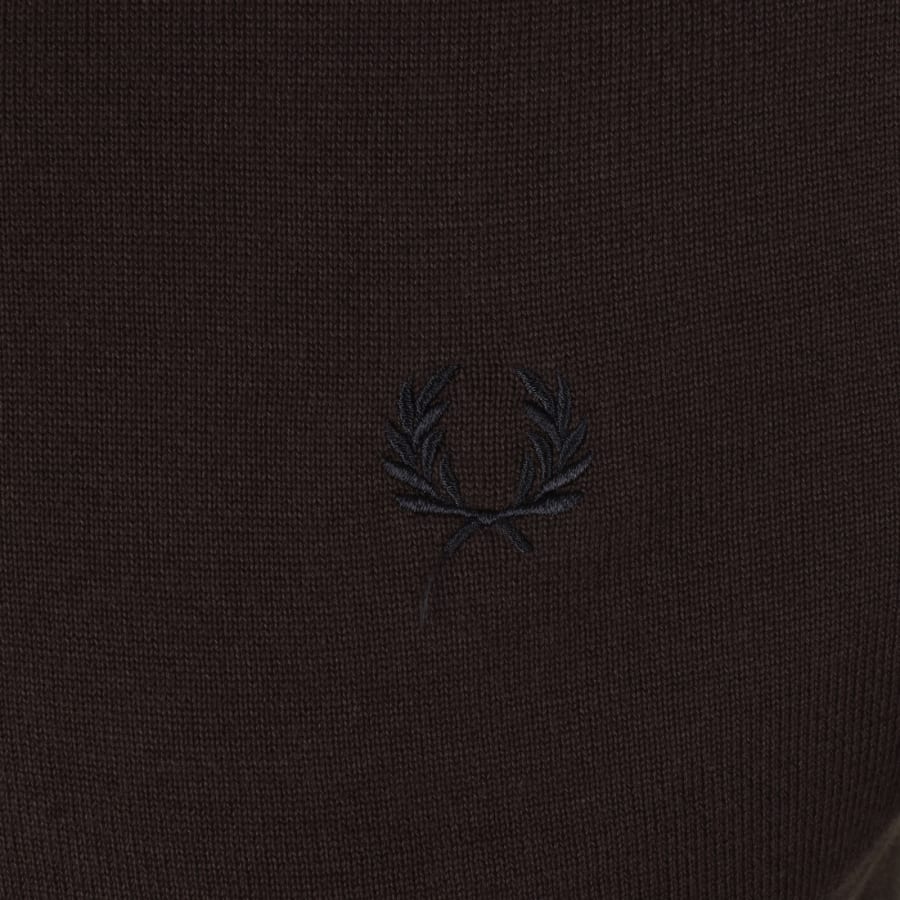 Image number 3 for Fred Perry Knitted Polo Shirt Brown