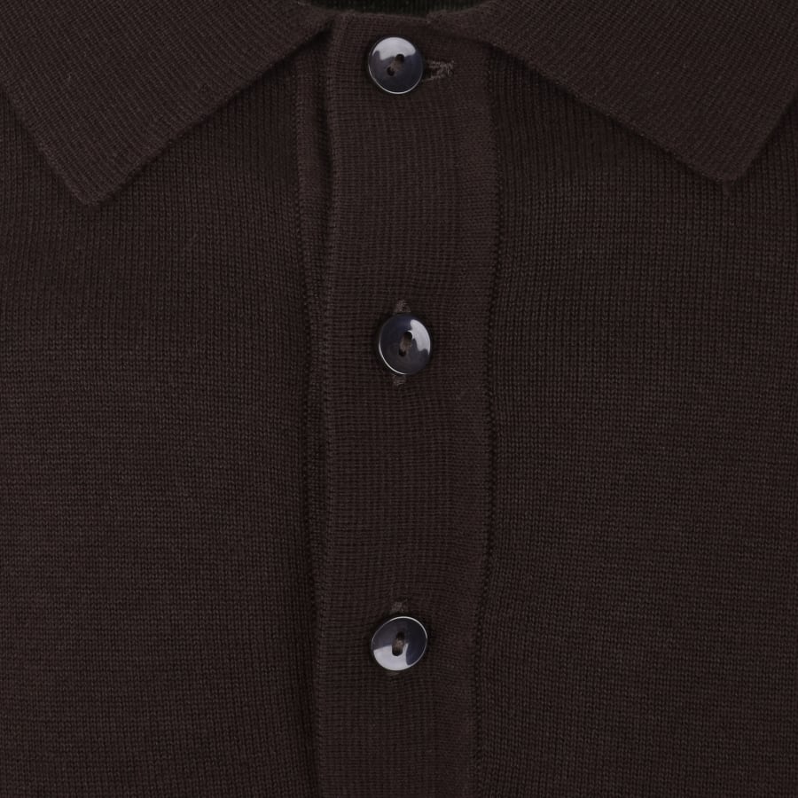 Image number 4 for Fred Perry Knitted Polo Shirt Brown