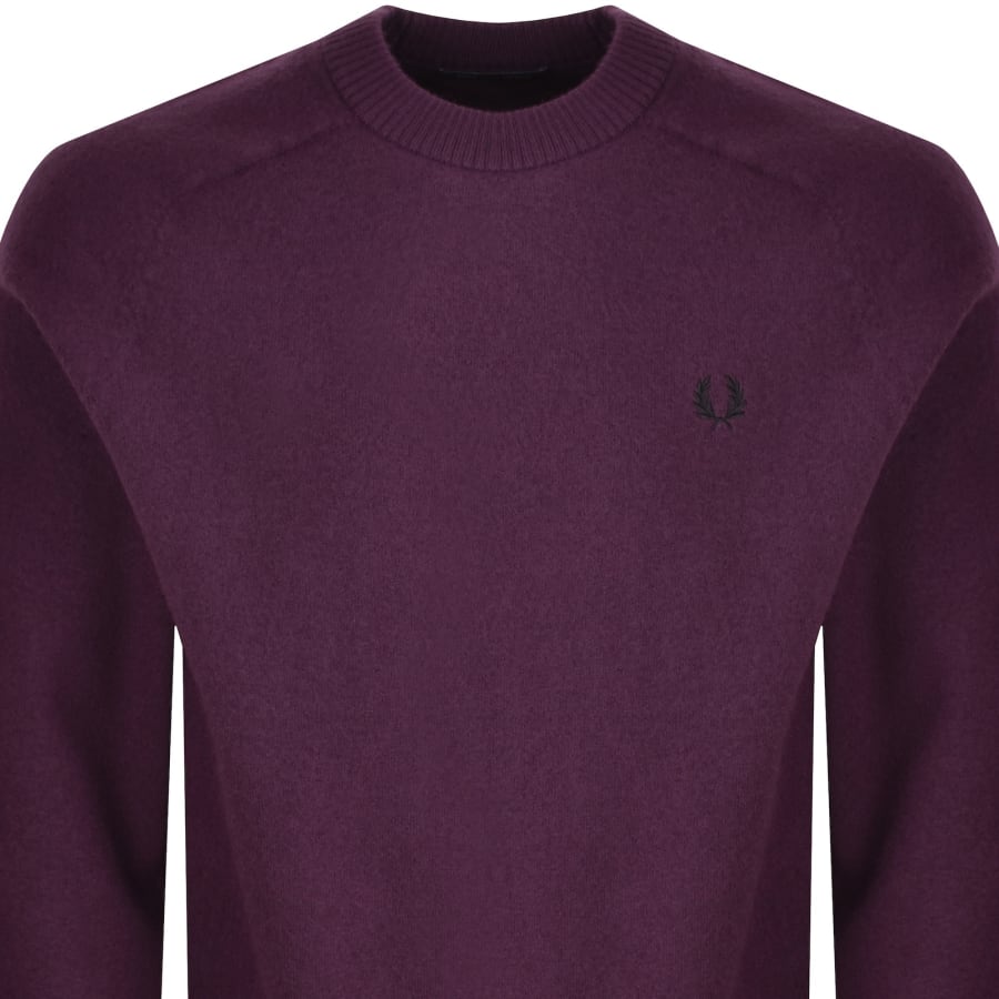 Image number 2 for Fred Perry Saddle Sleeve Jumper Purple