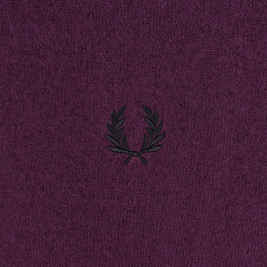Image number 3 for Fred Perry Saddle Sleeve Jumper Purple