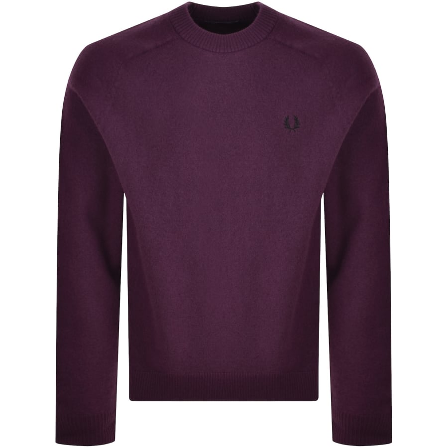 Image number 1 for Fred Perry Saddle Sleeve Jumper Purple