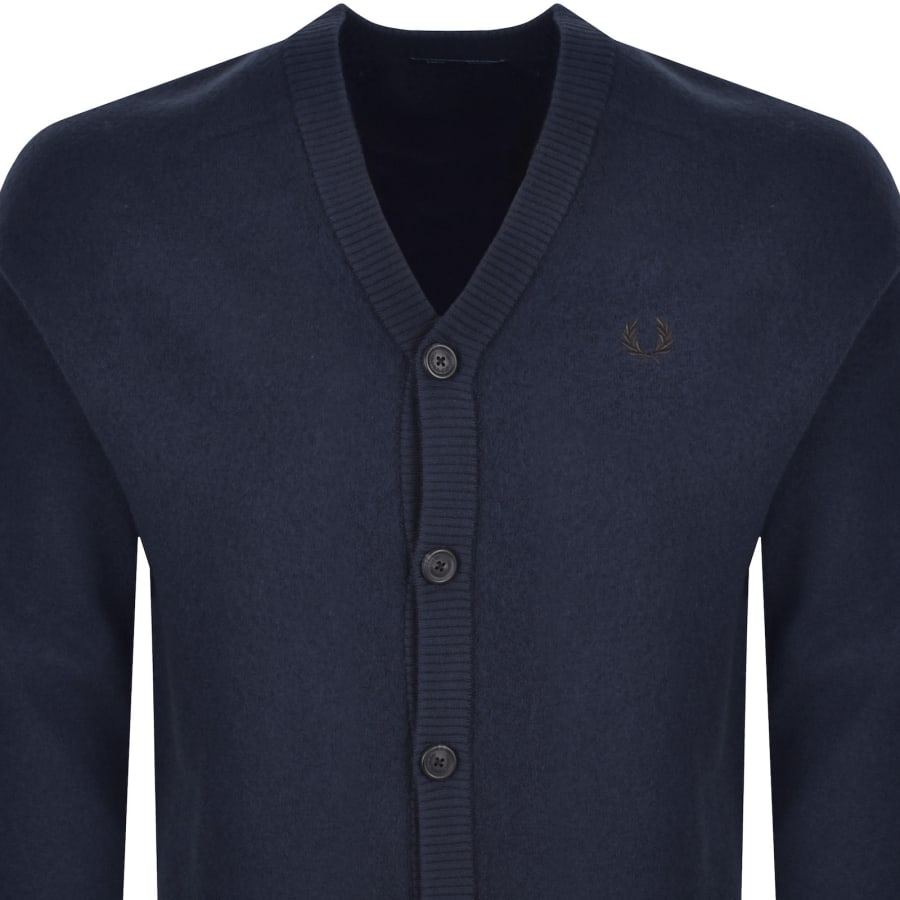 Image number 2 for Fred Perry Saddle Sleeve Cardigan Navy