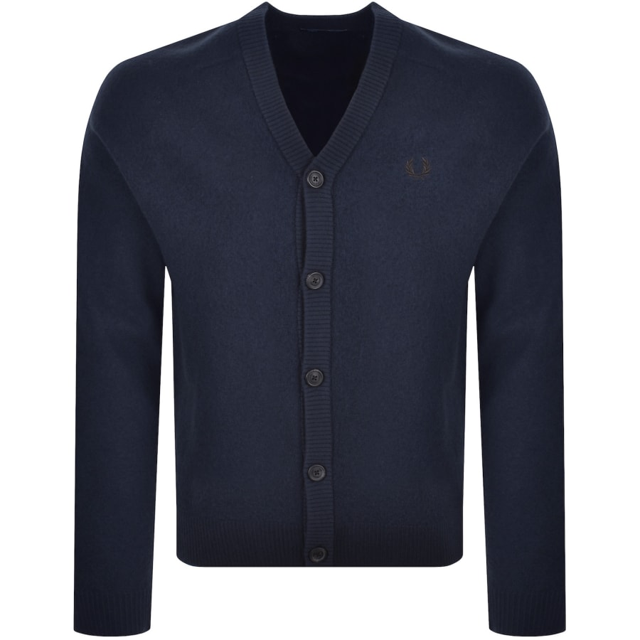 Image number 1 for Fred Perry Saddle Sleeve Cardigan Navy