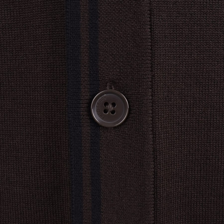 Image number 3 for Fred Perry Classic Knit Cardigan Brown