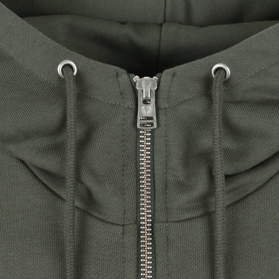 Image number 4 for Fred Perry Full Zip Hoodie Field Green