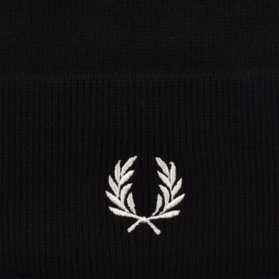 Image number 3 for Fred Perry Classic Merino Beanie Hat Black