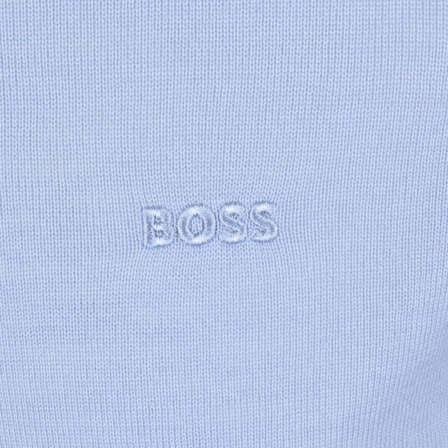 Image number 3 for BOSS Leno Merino Wool Knit Jumper Blue