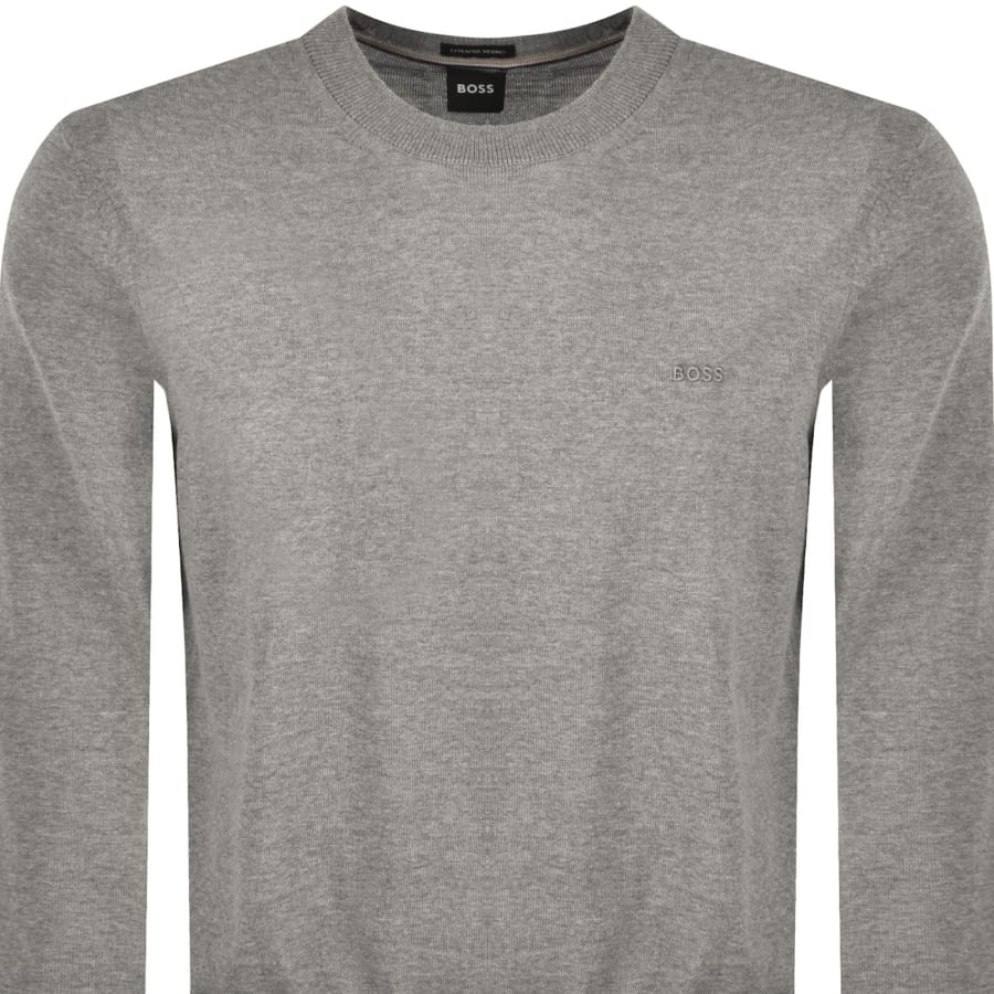 Image number 2 for BOSS Leno Merino Wool Knit Jumper Brown