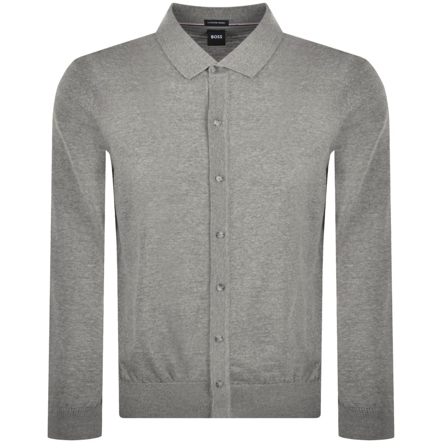 Image number 1 for BOSS Helbert Merino Wool Knit Polo Brown