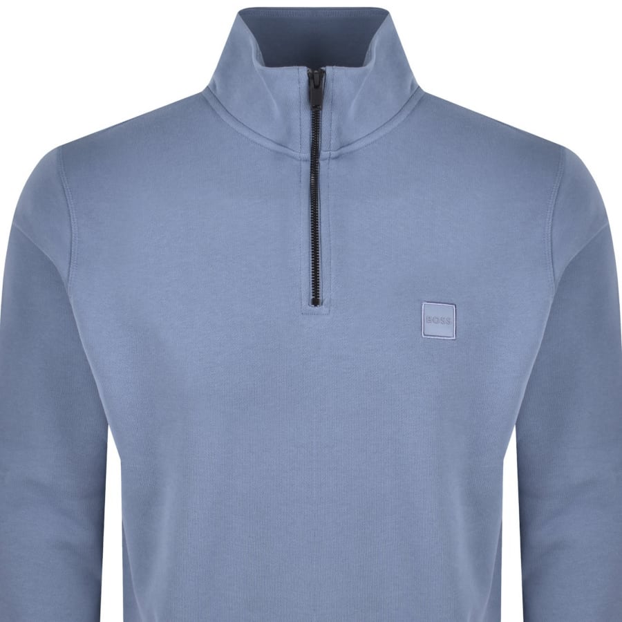 Image number 2 for BOSS Zetrust Quarter Zip Sweatshirt Blue