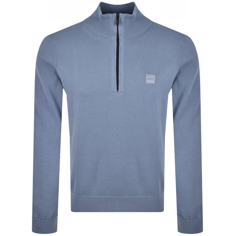 Image number 1 for BOSS Kanobix Half Zip Jumper Blue