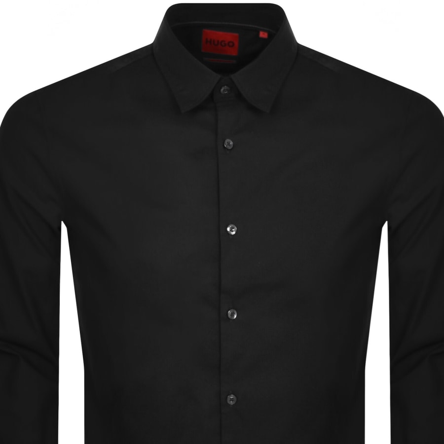 Image number 2 for HUGO Long Sleeved Ermo Shirt Black