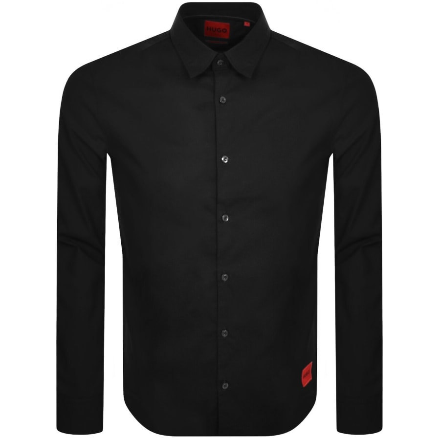 Image number 1 for HUGO Long Sleeved Ermo Shirt Black