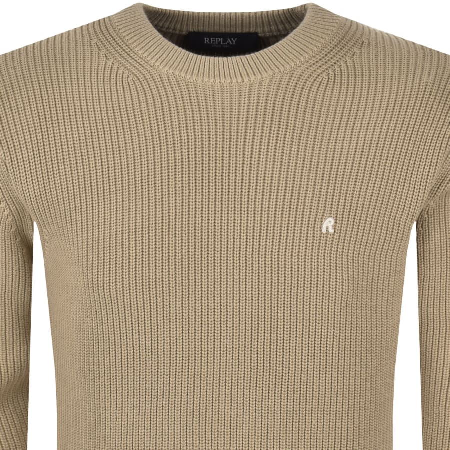 Image number 2 for Replay Crew Neck Sweatshirt Beige