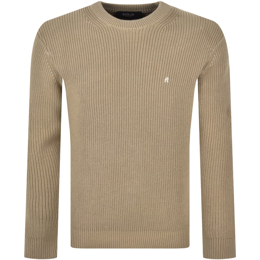 Image number 1 for Replay Crew Neck Sweatshirt Beige