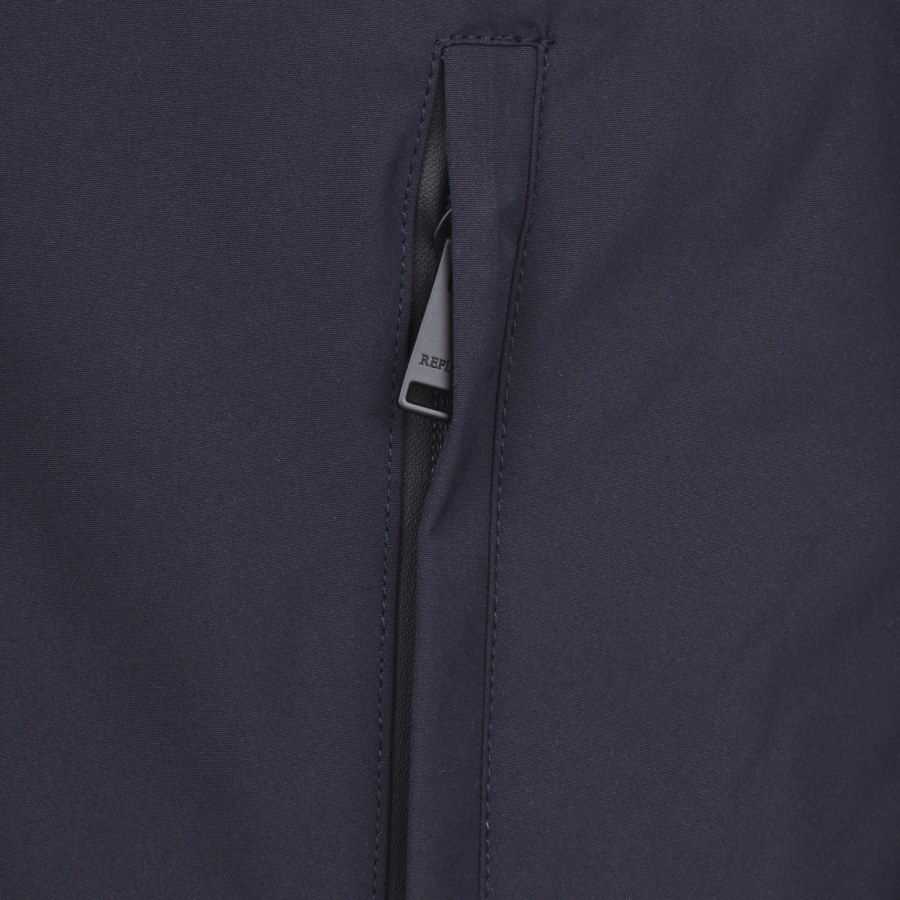 Image number 5 for Replay Hooded Logo Jacket Navy