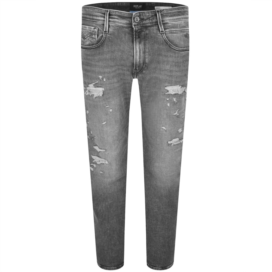 Image number 2 for Replay Anbass Hyperflex Jeans Grey
