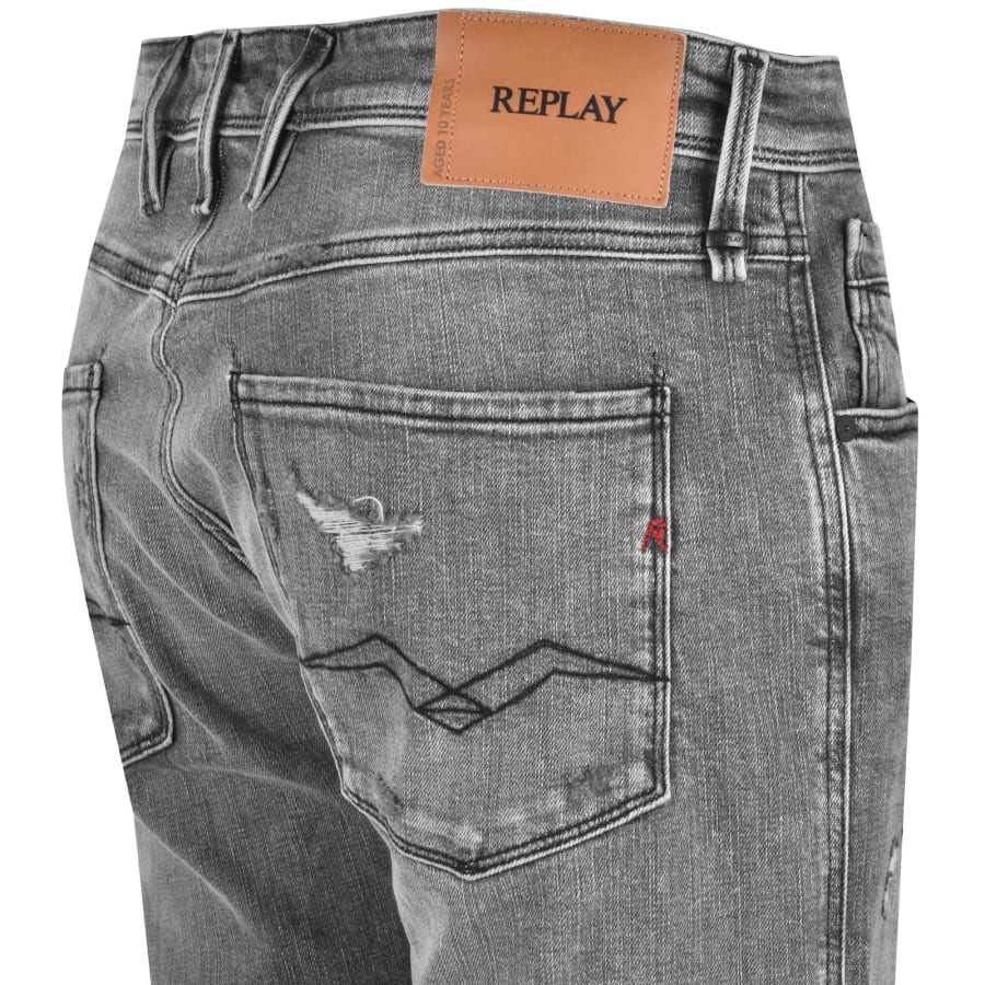 Image number 4 for Replay Anbass Hyperflex Jeans Grey