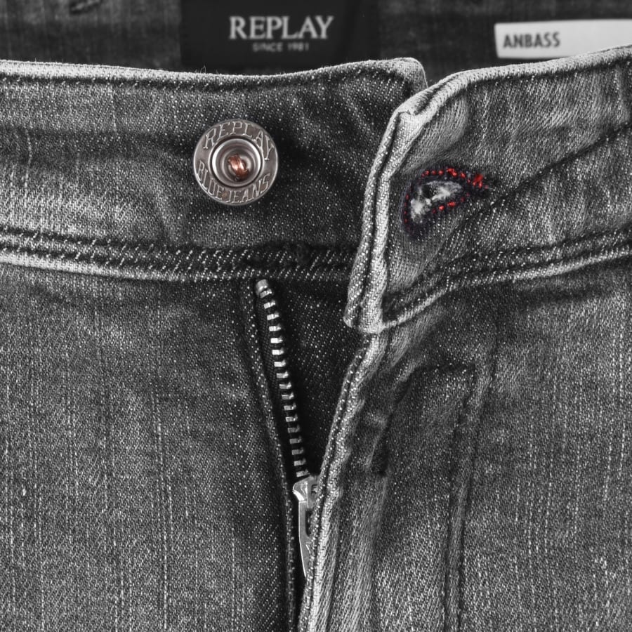Image number 5 for Replay Anbass Hyperflex Jeans Grey