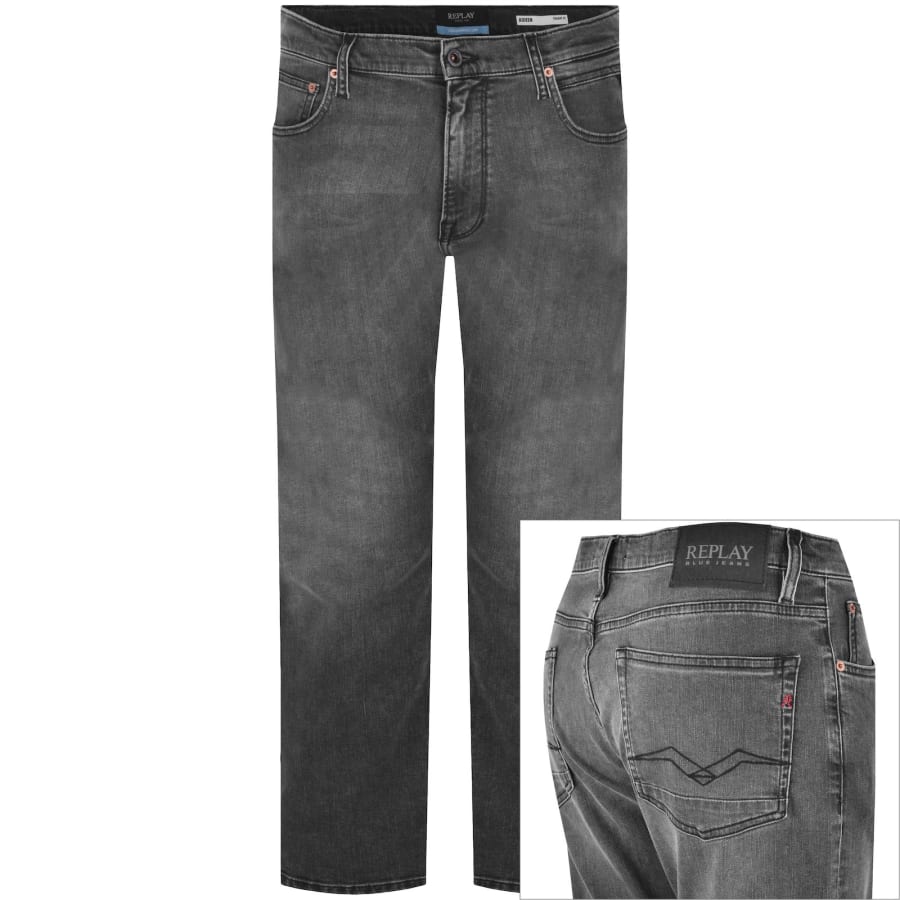 Image number 1 for Replay Aideen Straight Fit Jeans Black