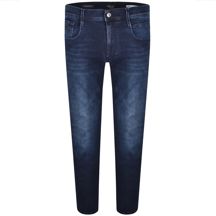 Image number 2 for Replay Anbass Hyperflex Jeans Blue
