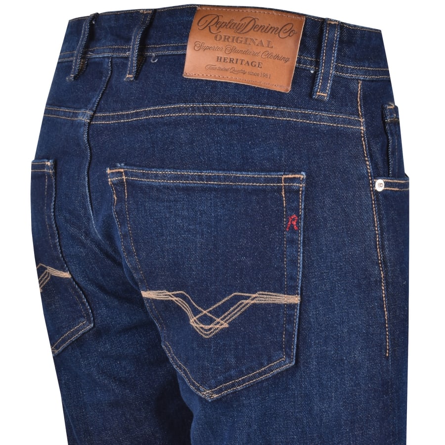 Image number 4 for Replay Grover Straight Fit Jeans Blue