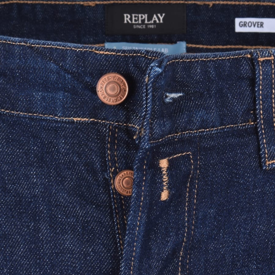 Image number 5 for Replay Grover Straight Fit Jeans Blue