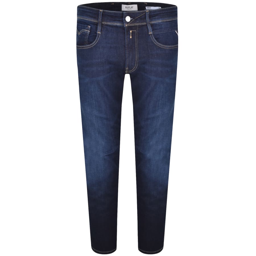 Image number 2 for Replay Anbass Hyperflex Jeans Navy