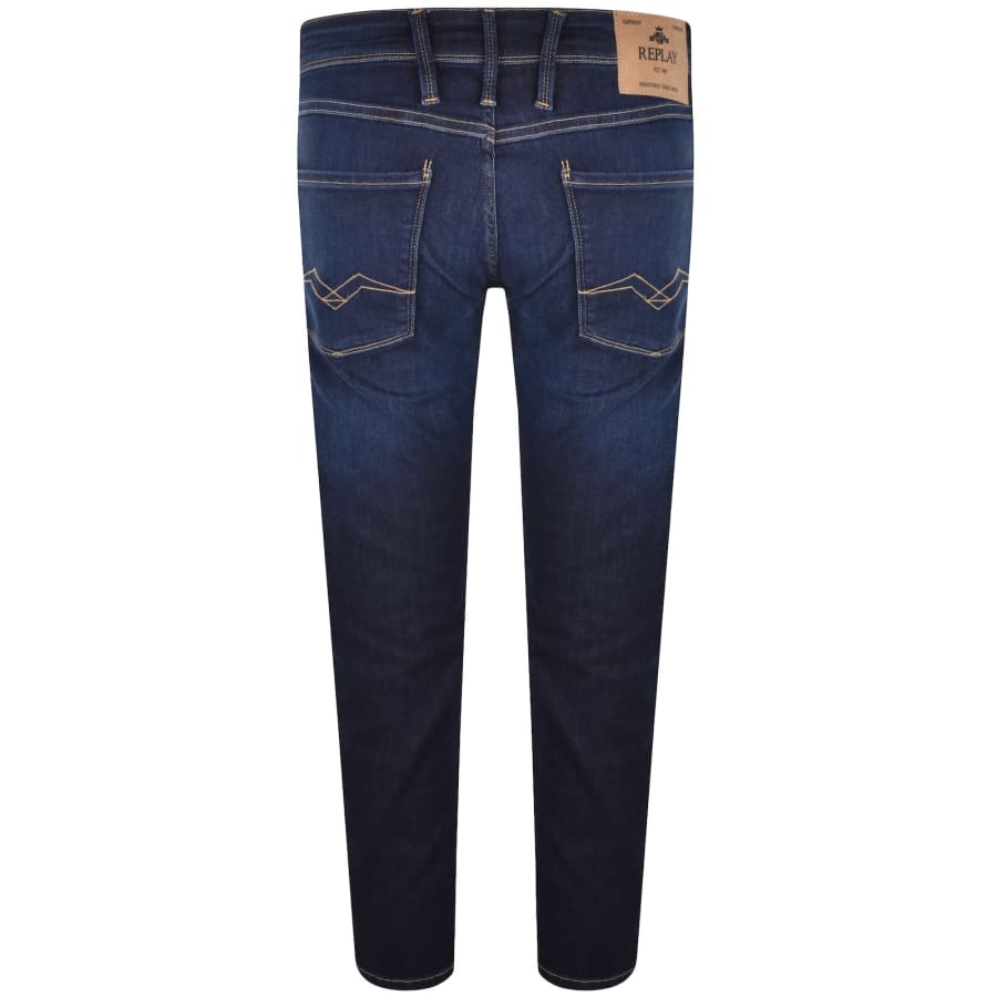 Image number 3 for Replay Anbass Hyperflex Jeans Navy