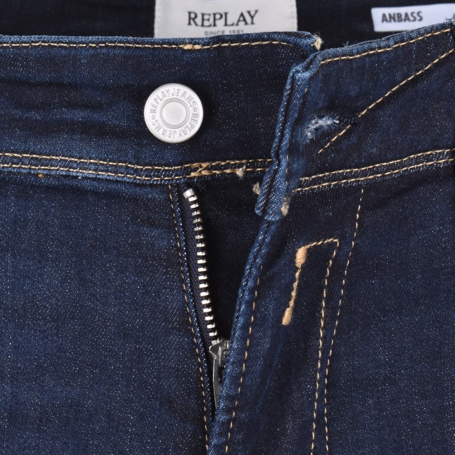 Image number 5 for Replay Anbass Hyperflex Jeans Navy
