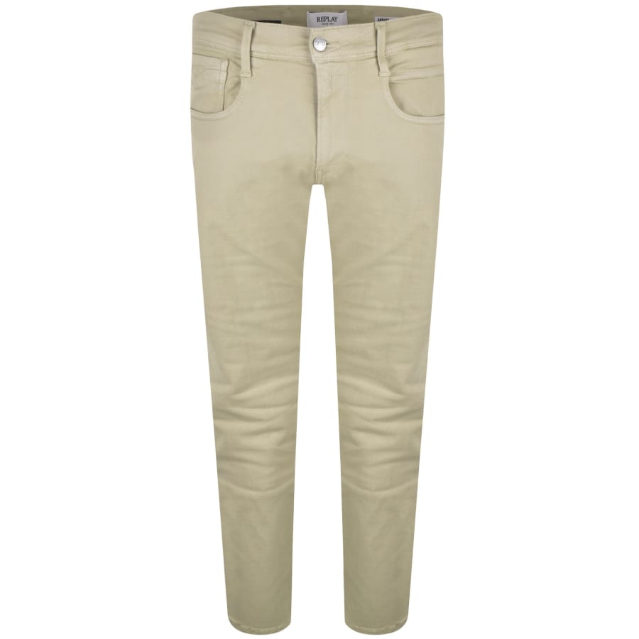 Image number 2 for Replay Anbass Hyperflex Jeans Beige