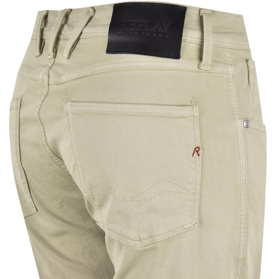 Image number 4 for Replay Anbass Hyperflex Jeans Beige
